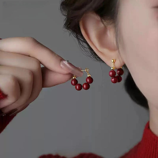 Eastculture Four Red Jades Earrings - Wellness Blessing