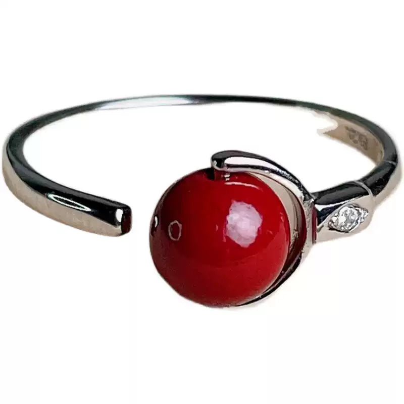 Eastculture Silver Ruby Ring - Health & Longevity Blessing