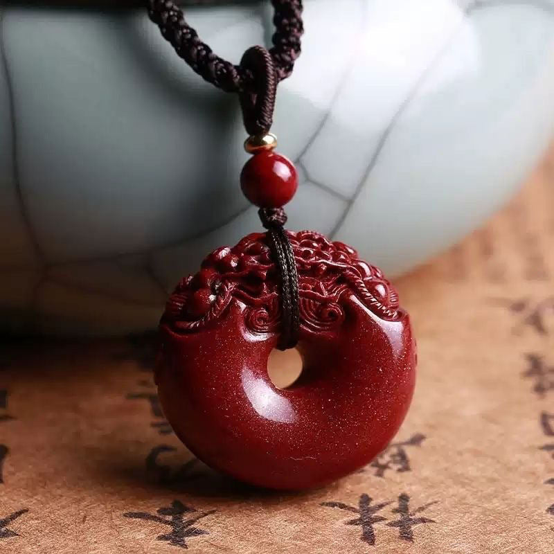 Eastculture Finely carved round jade Fortune Necklace - Remove Bad Luck