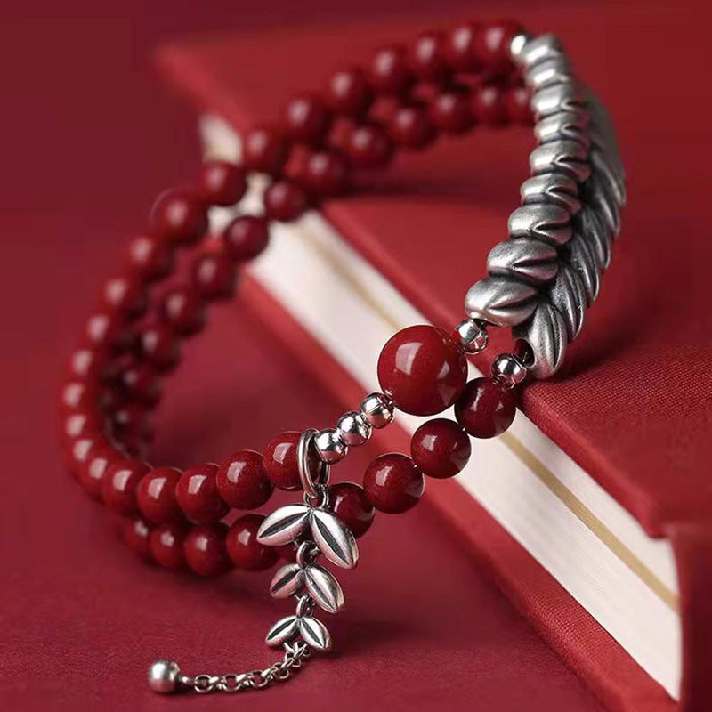 Eastculture Still Silver Leaf Bracelet - Health & Longevity Blessing