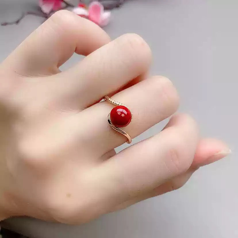 Eastculture Rose Ruby Ring - Spread Health & Life Blessings