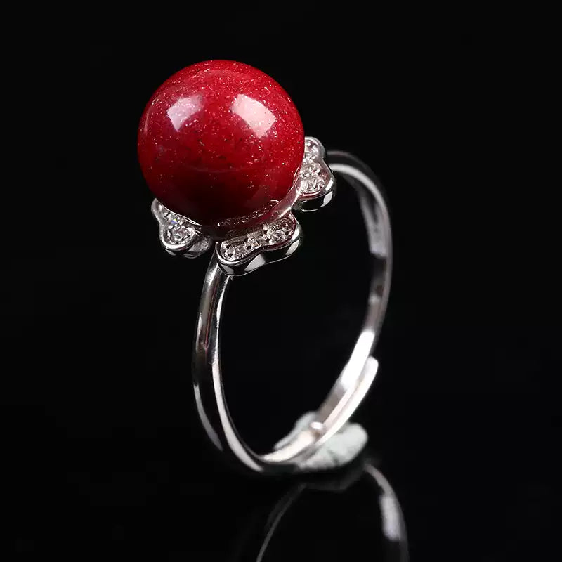 Eastculture Unique silver inlaid with ruby Ring - Feng Shui Metaphysics