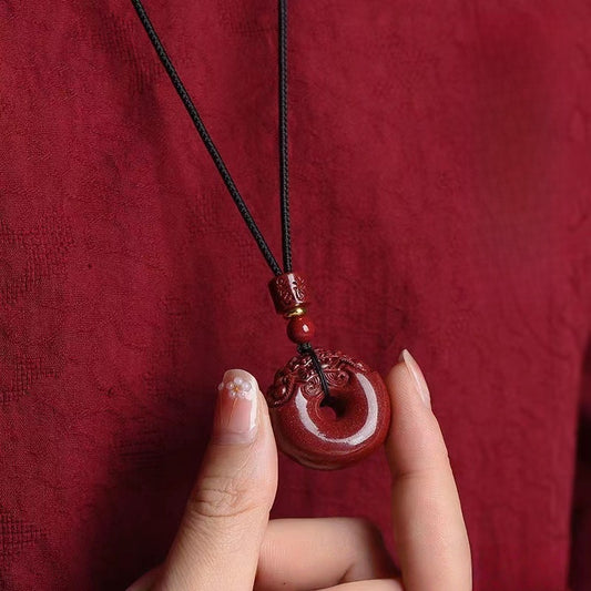 Eastculture Finely carved round jade Fortune Necklace - Remove Bad Luck