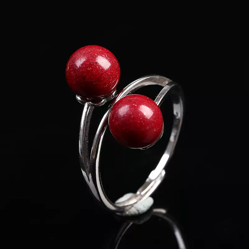 Eastculture Unique silver inlaid with ruby Ring - Feng Shui Metaphysics