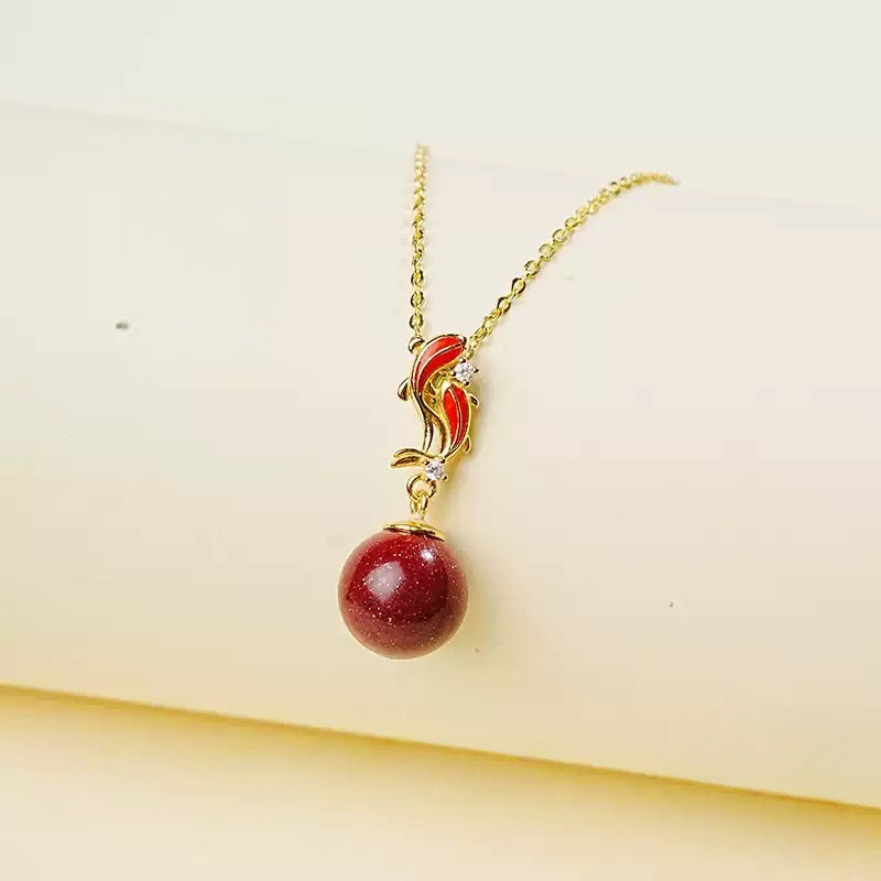 Eastculture Lucky Pisces Cinnabar Necklace - Remove Bad Luck