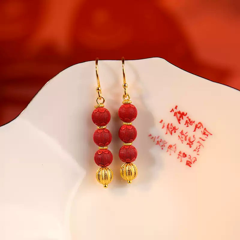 Eastculture Chinese red lanterns Earrings- Wellness Blessing