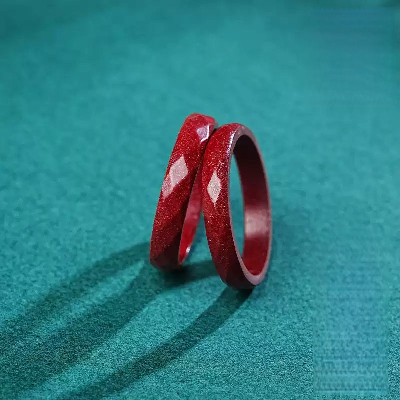 Eastculture Wordless design cinnabar Ring - Get love