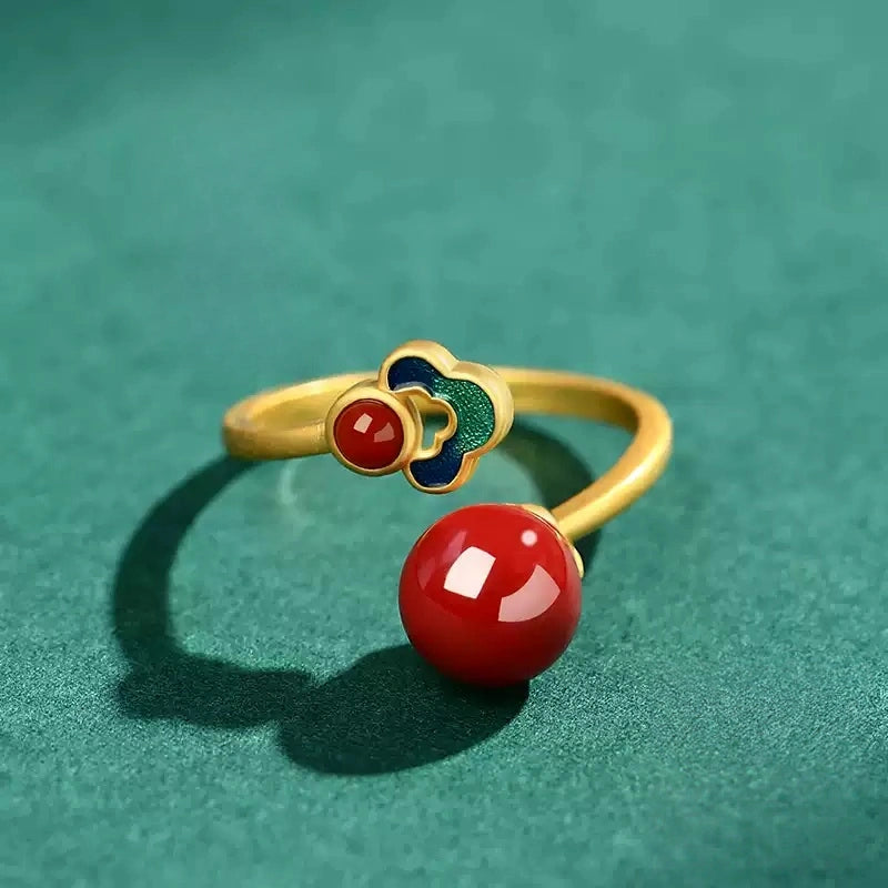Eastculture Auspicious Cloud Ruby Ring - Increase wealth