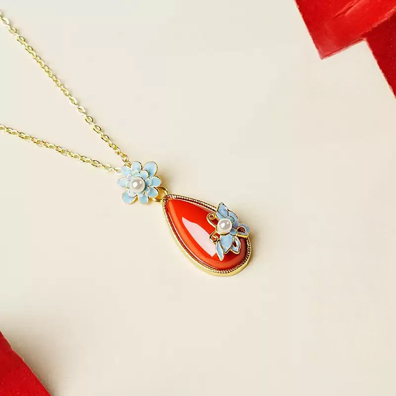 Eastculture blue butterfly Necklace - Health & Longevity Blessing