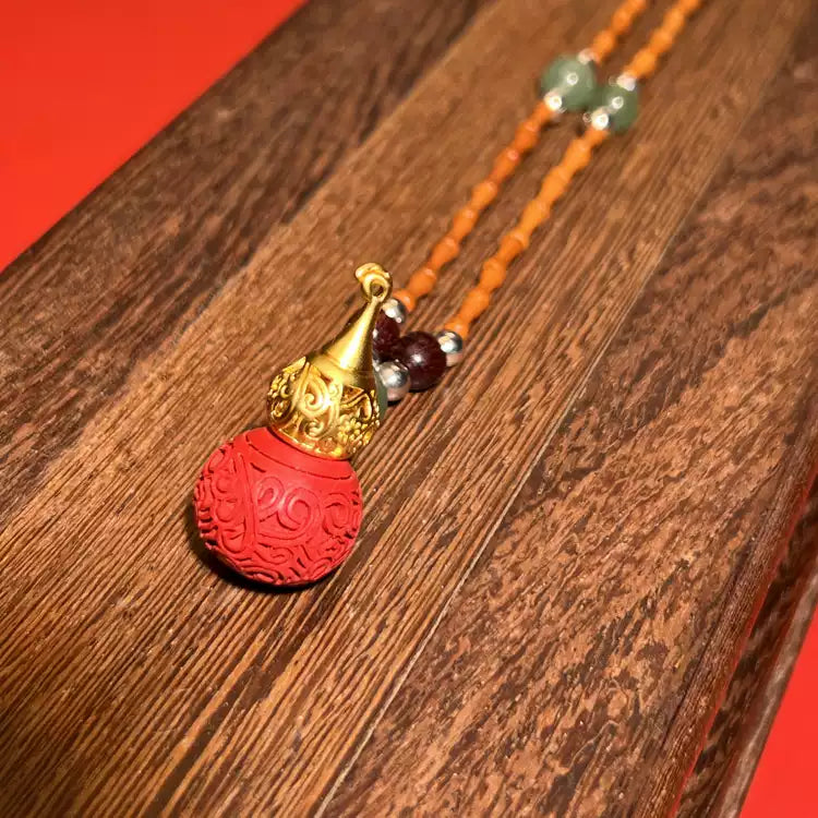 Eastculture Golden Red Gourd Necklace - Attract Romance