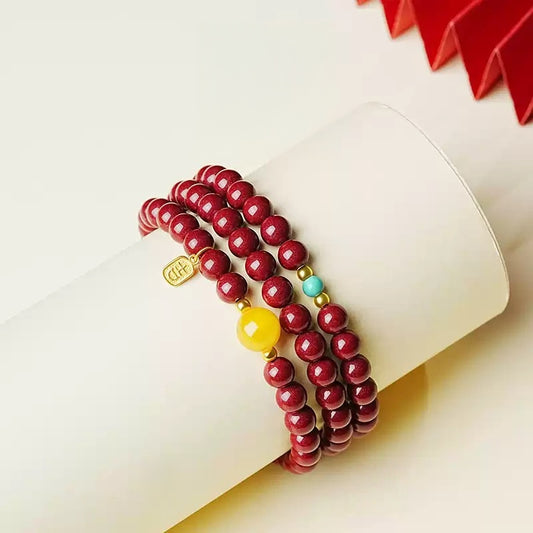 Eastculture Triple Auspicious Cinnabar Bracelet - Increase Luck