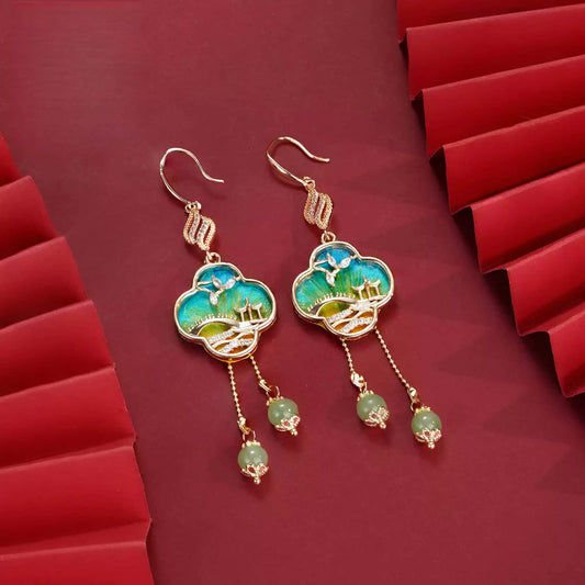 Eastculture Green landscape design earrings