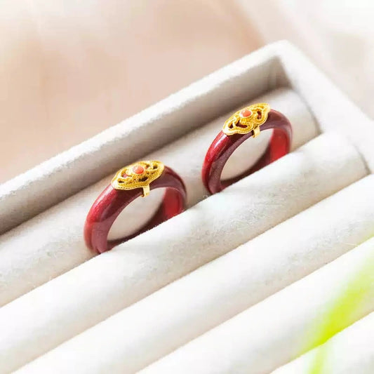 Eastculture Golden auspicious cloud Ring - Health & Longevity Blessing