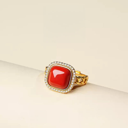 Eastculture Gold Finger Ruby Ring - Boost Your Luck