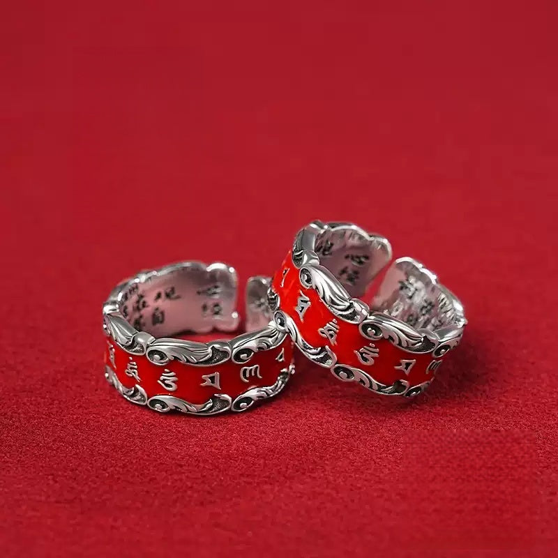 Eastculture Metal rune carving Ring - Get love
