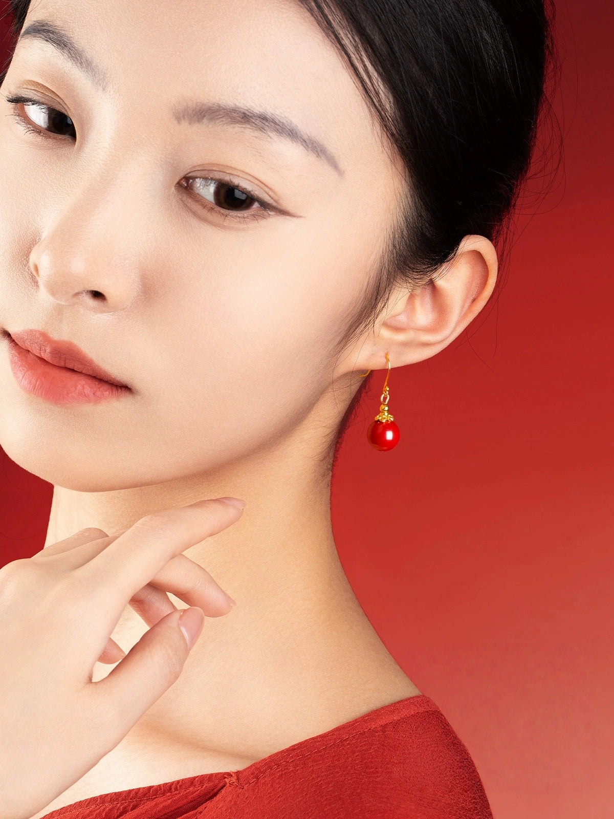 Eastculture Exploding Ruby Earrings-Wealth Magnet Cinnabar
