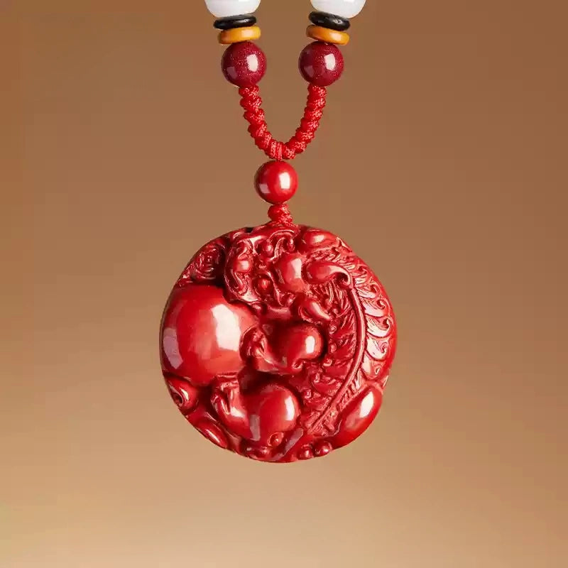 Eastculture Finely carved round jade Fortune Necklace - Remove Bad Luck