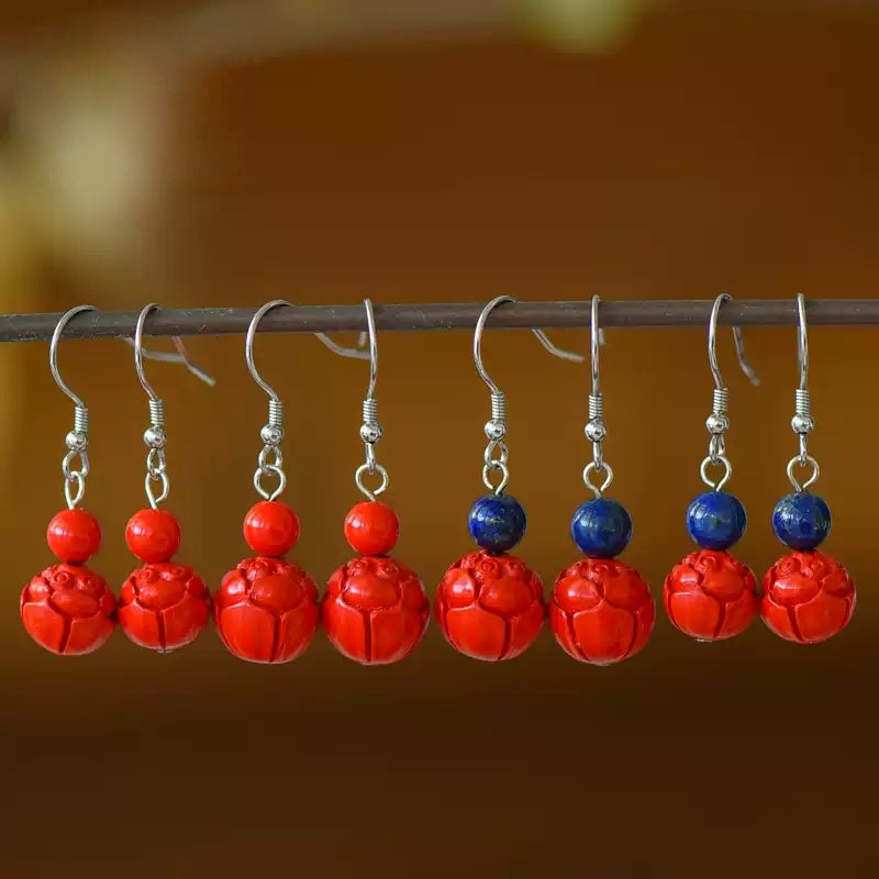 Eastculture Lucky Double Red Beads Earrings - Boost Your Fortune
