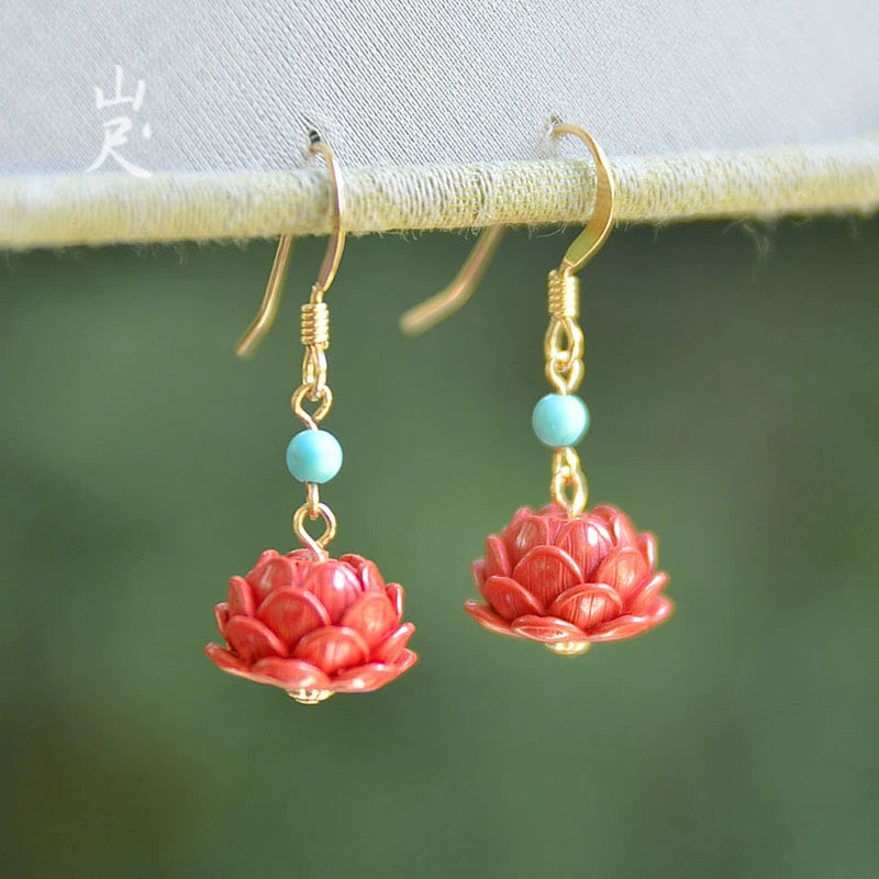 Eastculture Refined Lotus Earrings - Luck Transformer
