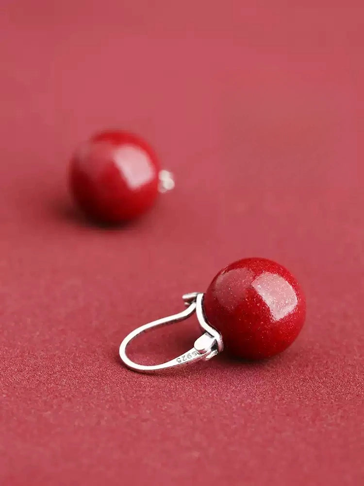Eastculture Silver Ruby Earrings - Wellness Blessing