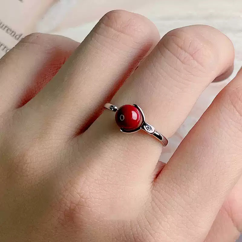 Eastculture Silver Ruby Ring - Health & Longevity Blessing
