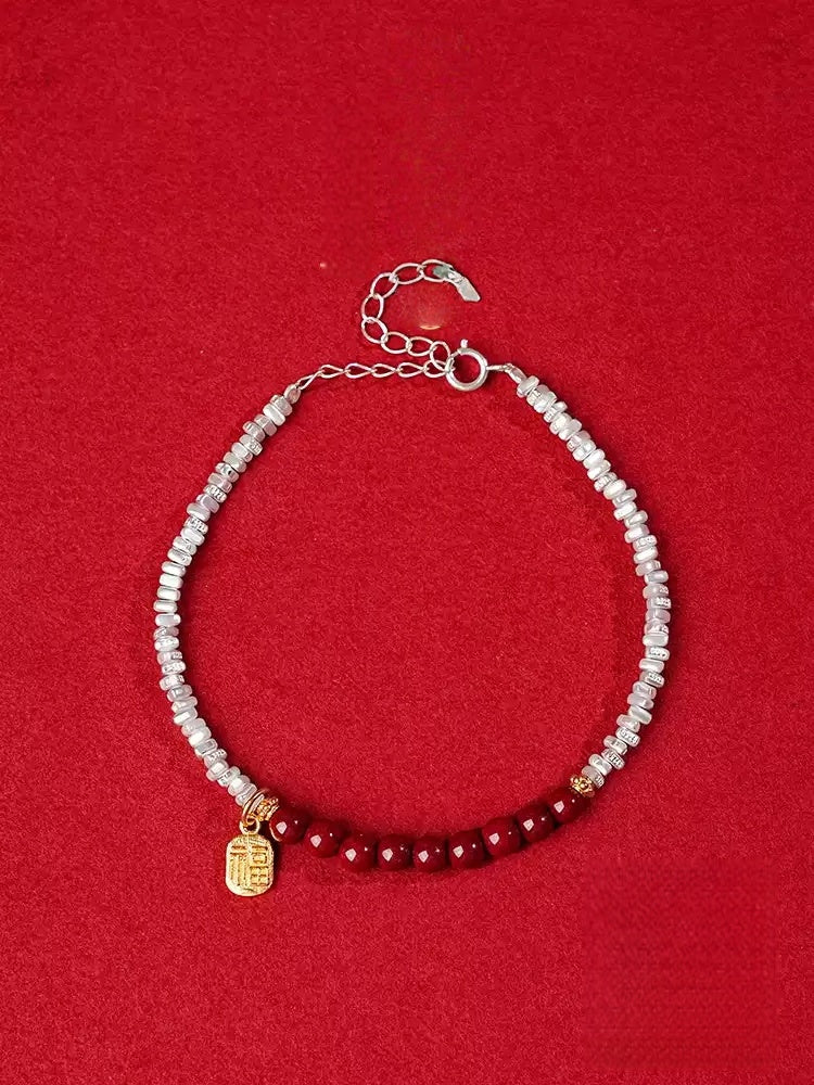Eastculture Silver chain and golden auspicious plaque Bracelet - Increase wealth