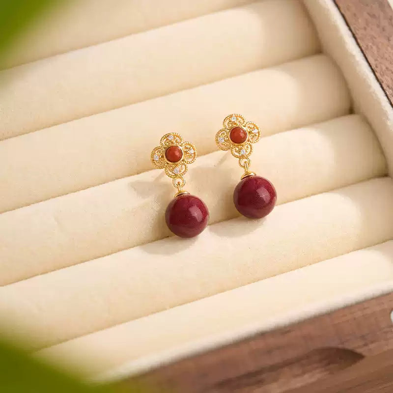Eastculture Platycodon grandiflorum Ruby Earrings - Elevate Your Destiny