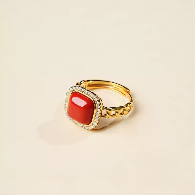 Eastculture Gold Finger Ruby Ring - Boost Your Luck