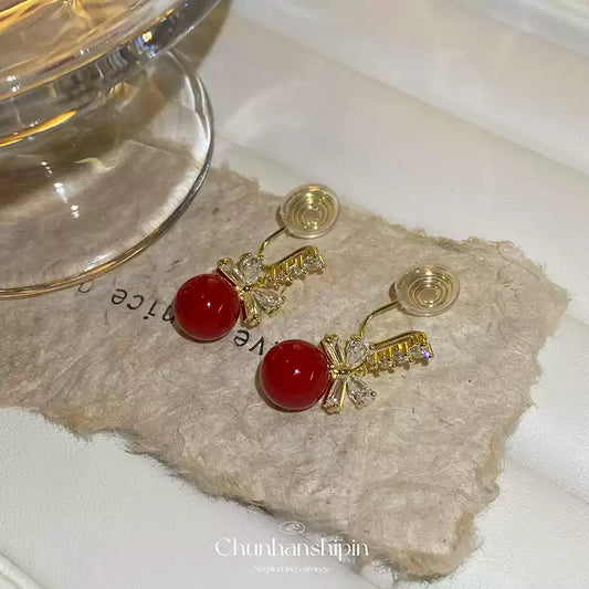 Eastculture Silver bow Earrings - Birth Month Guardian