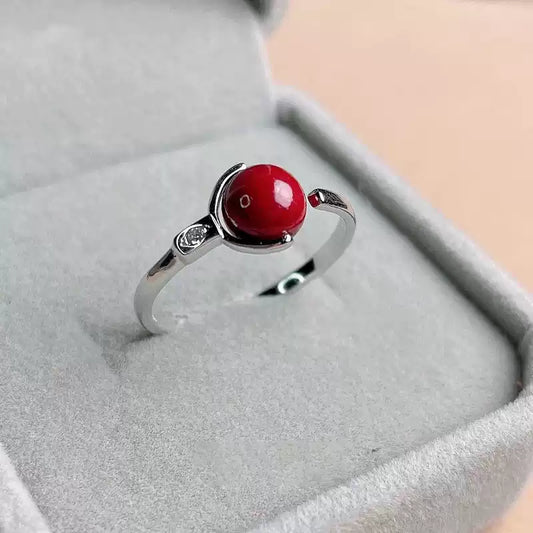Eastculture Silver Ruby Ring - Health & Longevity Blessing