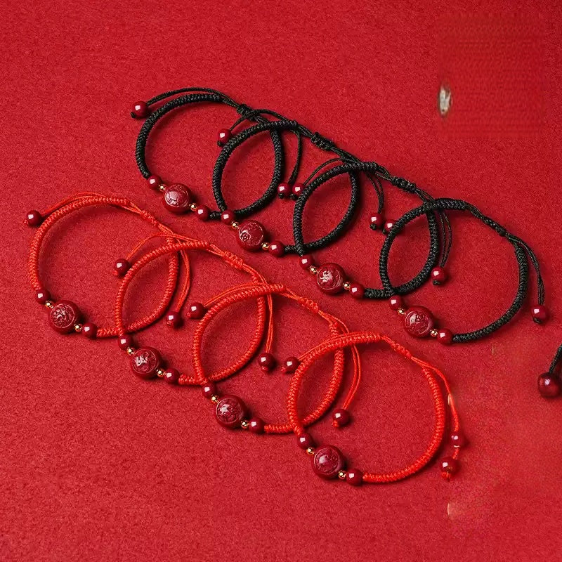 Eastculture Handmade red rope snake-shaped cinnabar Bracelet - Increase wealth