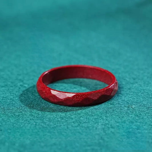 Eastculture Wordless design cinnabar Ring - Get love