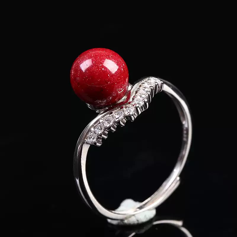 Eastculture Unique silver inlaid with ruby Ring - Feng Shui Metaphysics