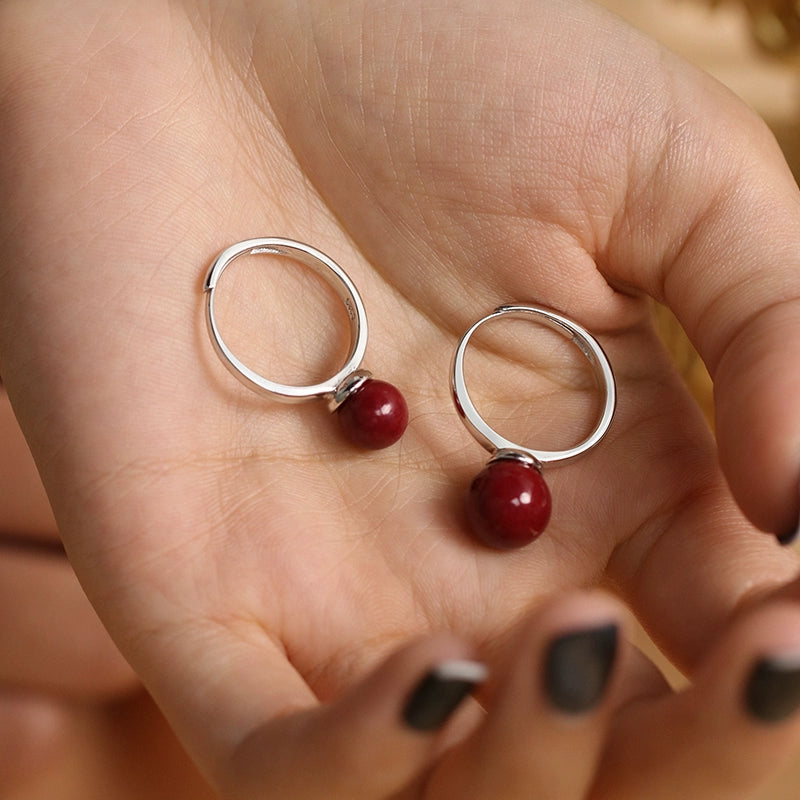 Eastculture Silver inlaid with ruby Ring - Get love