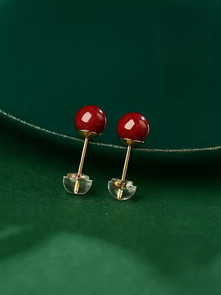 Eastculture Cinnabar Ruby Earrings - Feng Shui Metaphysics