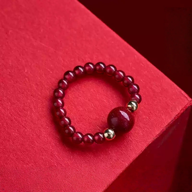 Eastculture Many ruby roses Ring - Attract Fortune