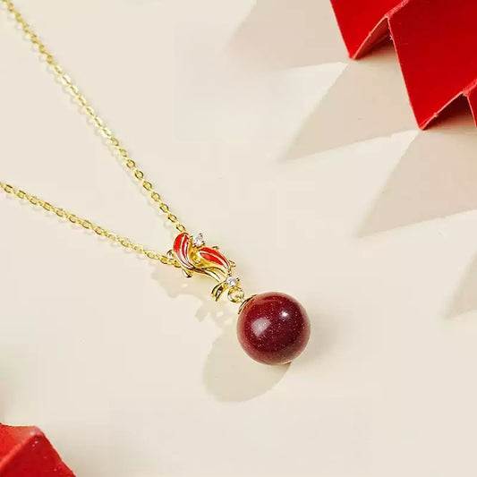 Eastculture Lucky Pisces Cinnabar Necklace - Remove Bad Luck