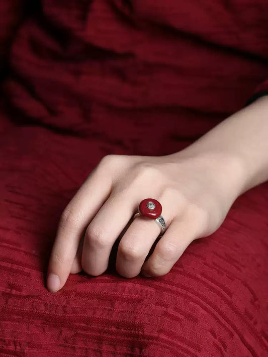 Eastculture Silver cinnabar Ring - Boost Your Luck