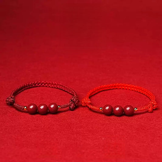 Eastculture Handmade red rope cinnabar Bracelet - Increase wealth
