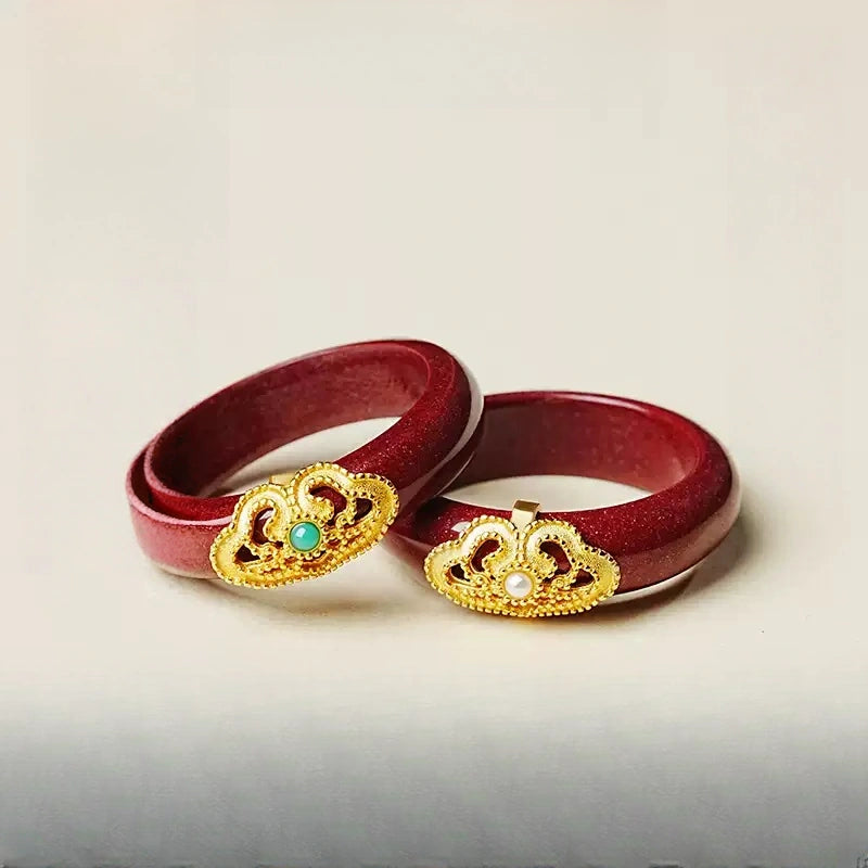 Eastculture Golden Cloud Ruby Ring - Feng Shui Metaphysics