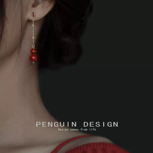 Eastculture Love Double Red Beads Earrings - Boost Your Fortune