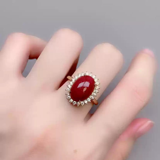 Eastculture Rose Ruby Ring - Spread Health & Life Blessings