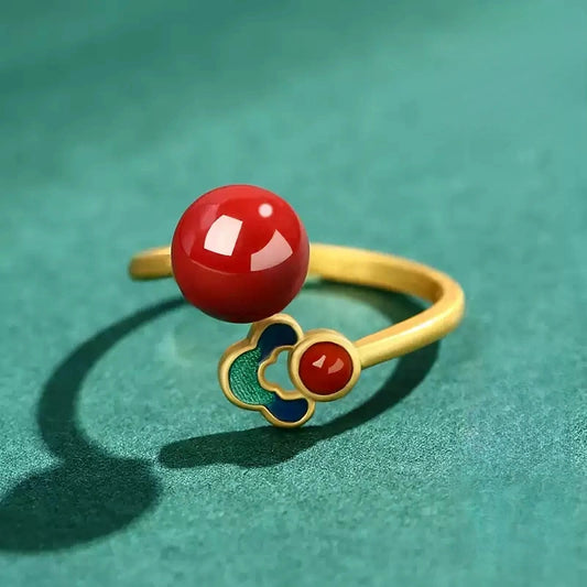 Eastculture Auspicious Cloud Ruby Ring - Increase wealth