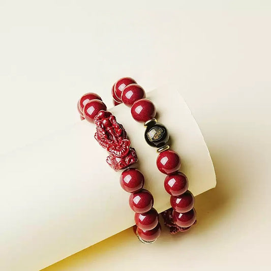 Eastculture Pixiu Buddha Cinnabar Bracelet - Increase Luck