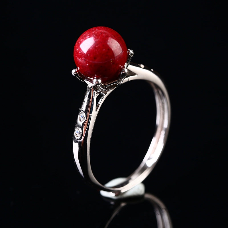 Eastculture Unique silver inlaid with ruby Ring - Feng Shui Metaphysics
