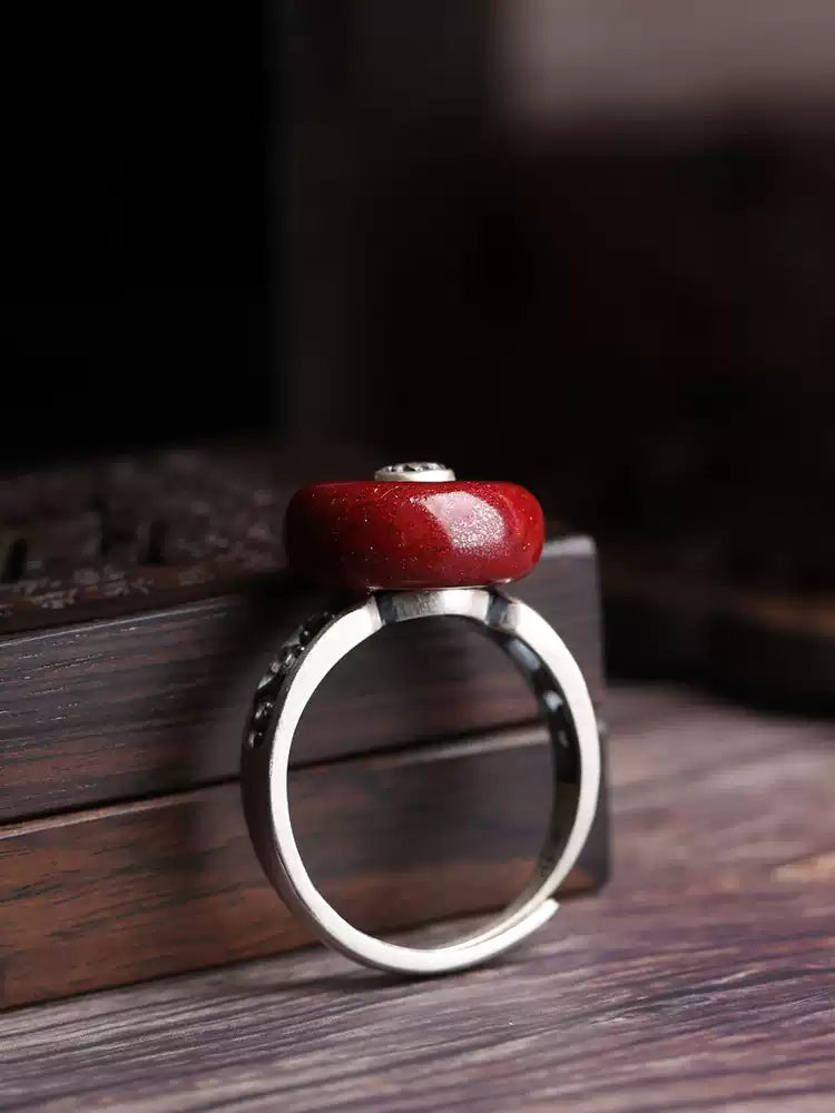 Eastculture Silver cinnabar Ring - Boost Your Luck