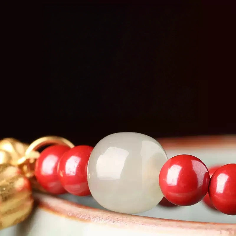 Eastculture White jade golden bell Ring - Feng Shui Metaphysics