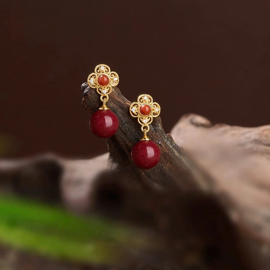 Eastculture Platycodon grandiflorum Ruby Earrings - Elevate Your Destiny