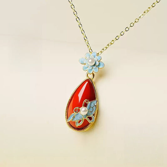 Eastculture blue butterfly Necklace - Health & Longevity Blessing