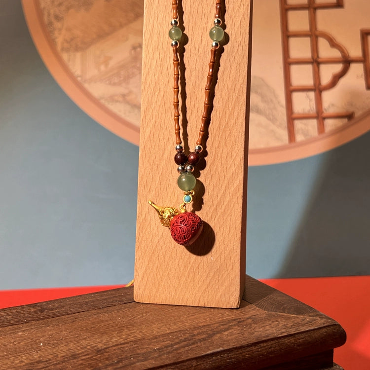 Eastculture Golden Red Gourd Necklace - Attract Romance